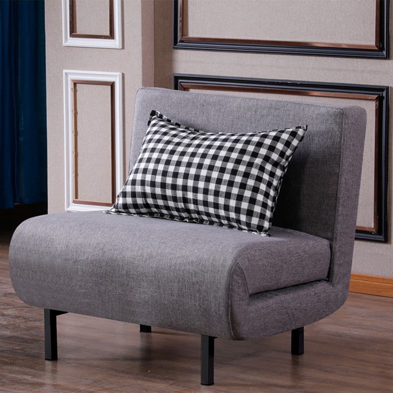 Contemporary Convertible Sofas with Tight Back in Faux Leather/Linen Blend