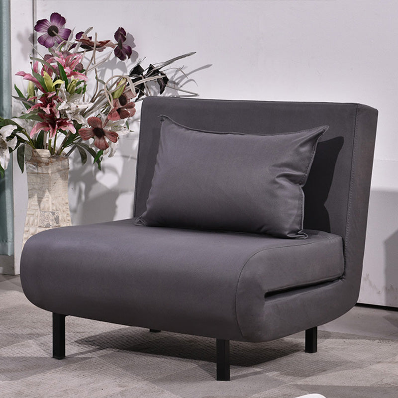 Contemporary Convertible Sofas with Tight Back in Faux Leather/Linen Blend