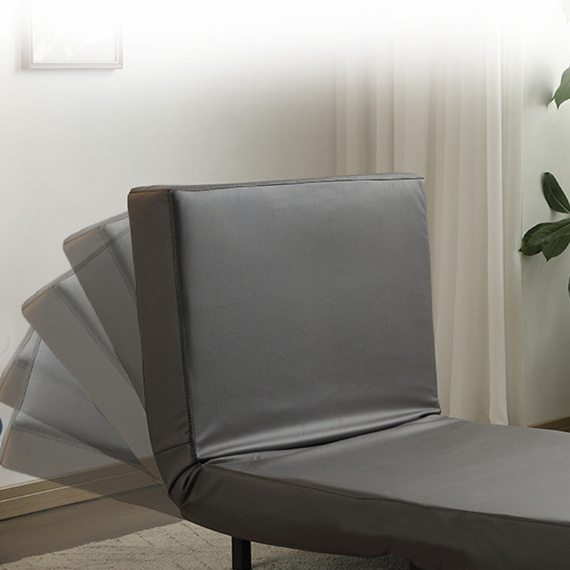 Contemporary Convertible Sofas with Tight Back in Faux Leather/Linen Blend