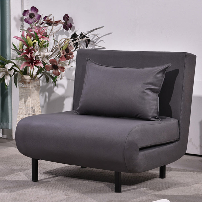Contemporary Convertible Sofas with Tight Back in Faux Leather/Linen Blend