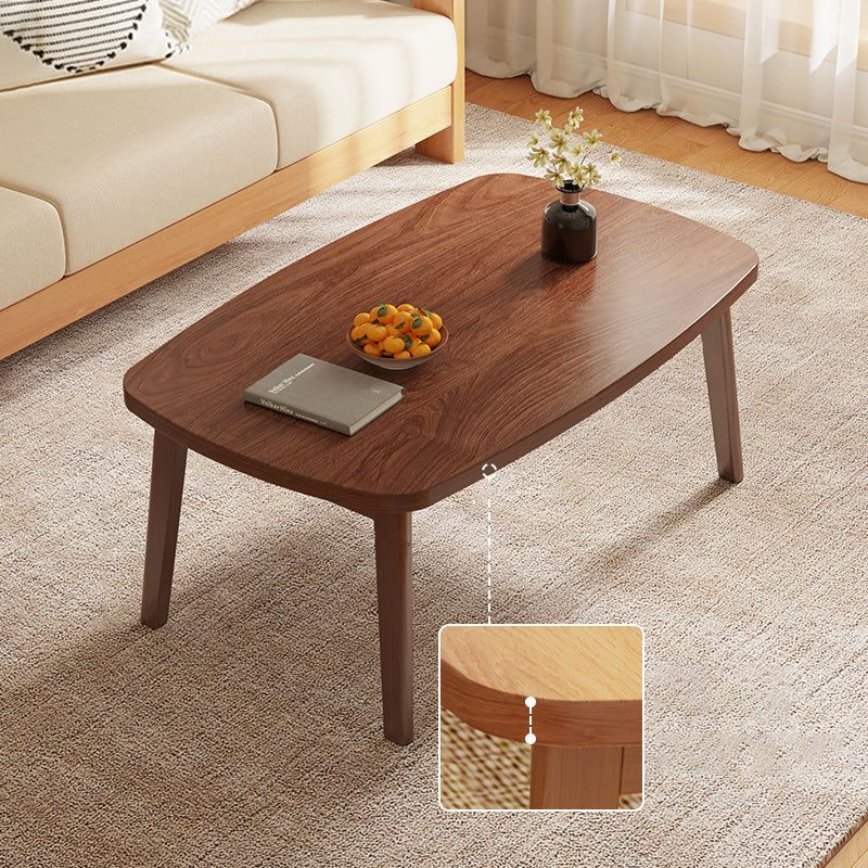 Simple Solid Wood Rectangular Coffee Table 4 Legs Folding Cocktail Table