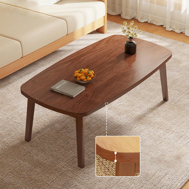 Simple Solid Wood Rectangular Coffee Table 4 Legs Folding Cocktail Table