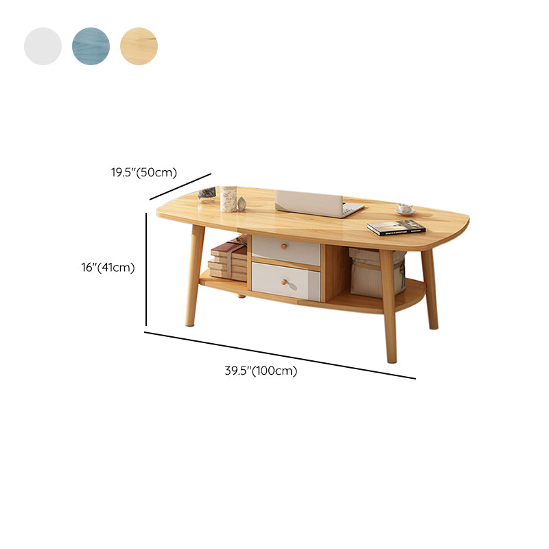 Country Farmhouse Coffee Table Folding Wooden Coffee Cocktail Table