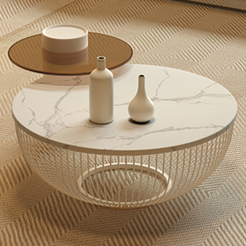 Simplicity Coffee Table White Coffee Cocktail Table with Storage
