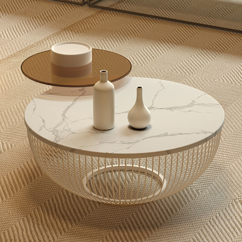 Simplicity Coffee Table White Coffee Cocktail Table with Storage