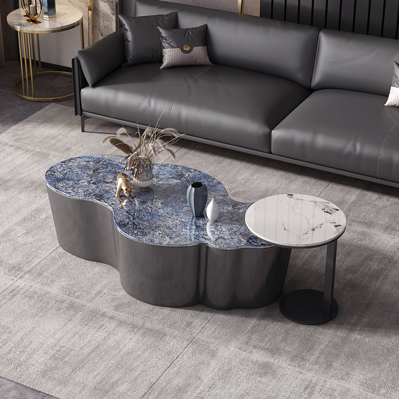 Slate Geometric Coffee Table Modern Abstract Coffee Cocktail Table