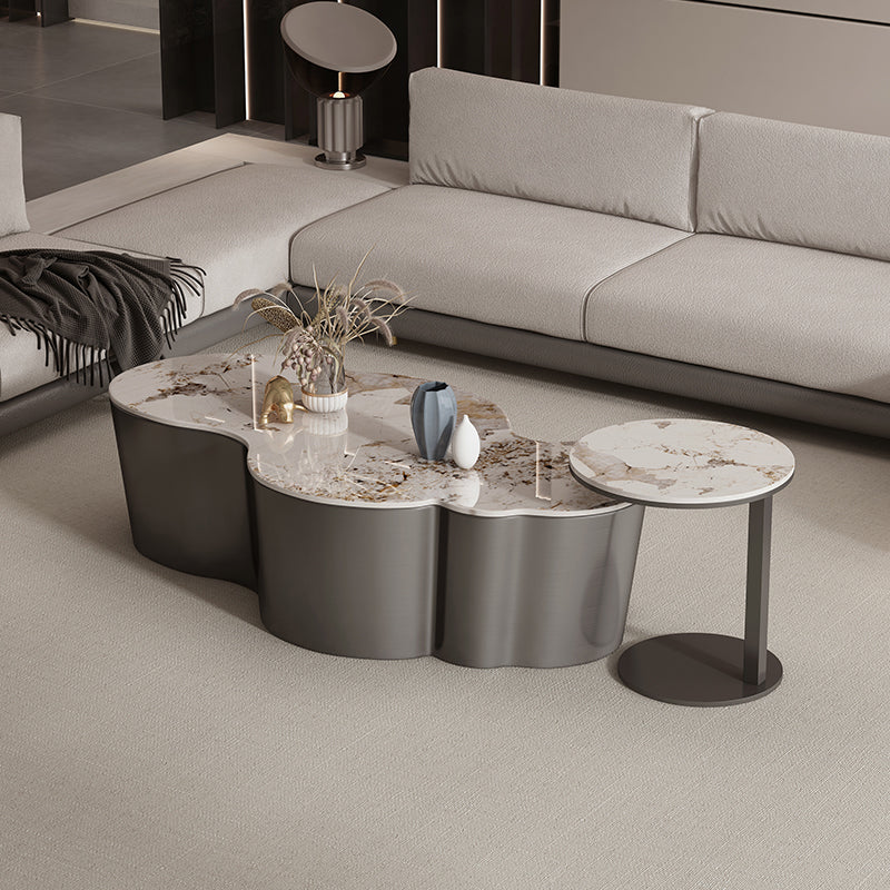 Slate Geometric Coffee Table Modern Abstract Coffee Cocktail Table