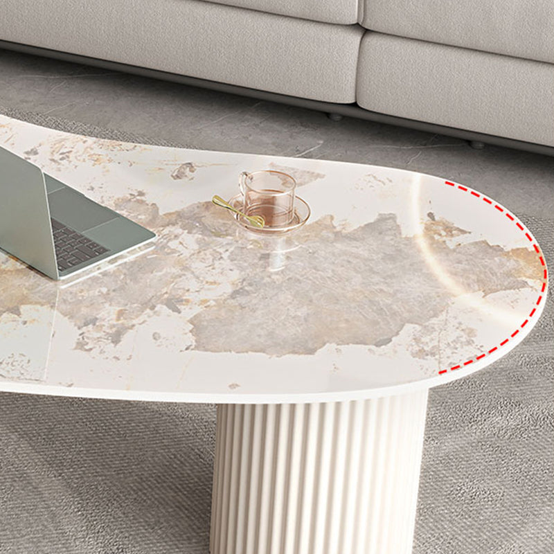 Slate Coffee Table with 2 Legs Modern Coffee Cocktail Table with Drawer
