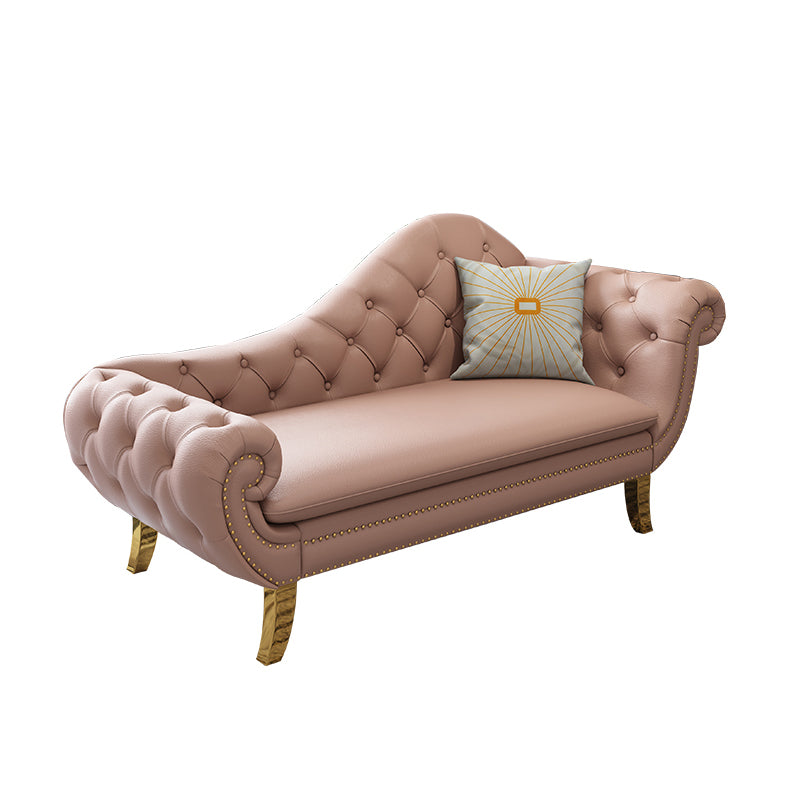 Glam Chaise Lounge Chair Solid Color Chaise Lounge with Pillow