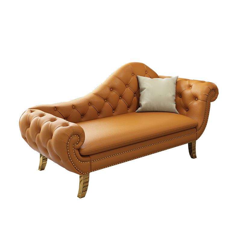 Glam Chaise Lounge Chair Solid Color Chaise Lounge with Pillow