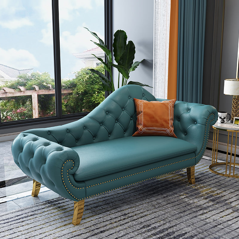 Glam Chaise Lounge Chair Solid Color Chaise Lounge with Pillow