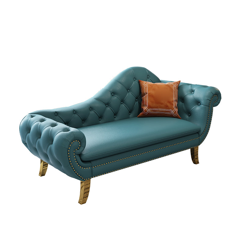 Glam Chaise Lounge Chair Solid Color Chaise Lounge with Pillow