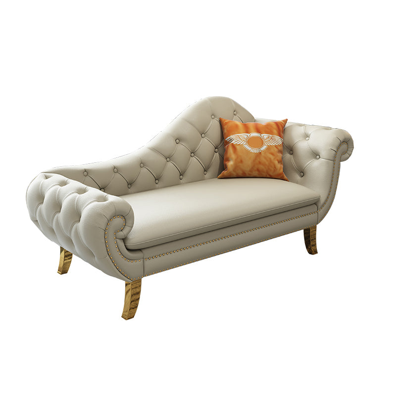 Glam Chaise Lounge Chair Solid Color Chaise Lounge with Pillow