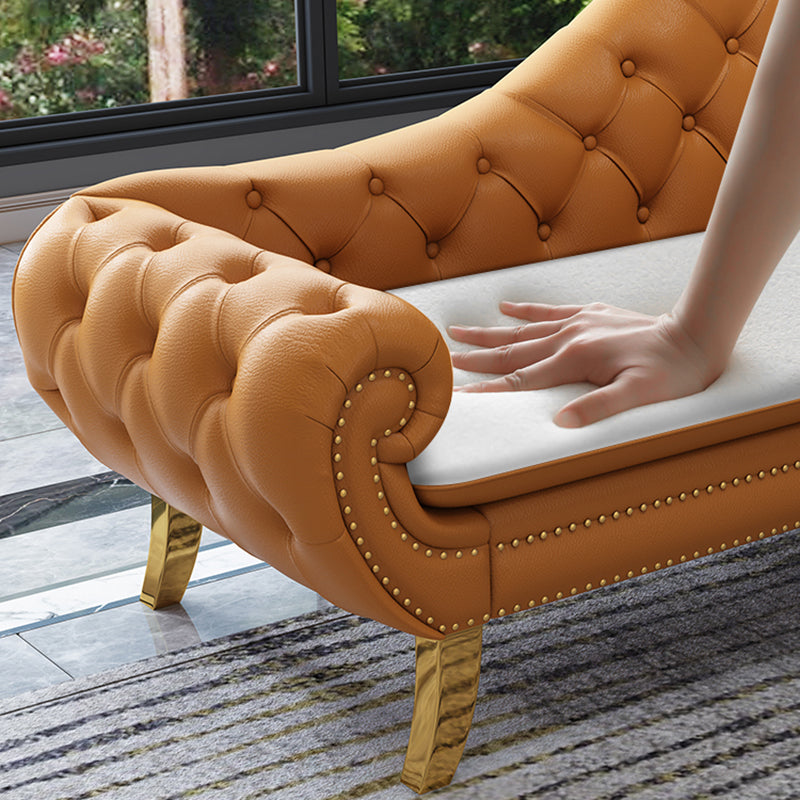 Glam Chaise Lounge Chair Solid Color Chaise Lounge with Pillow
