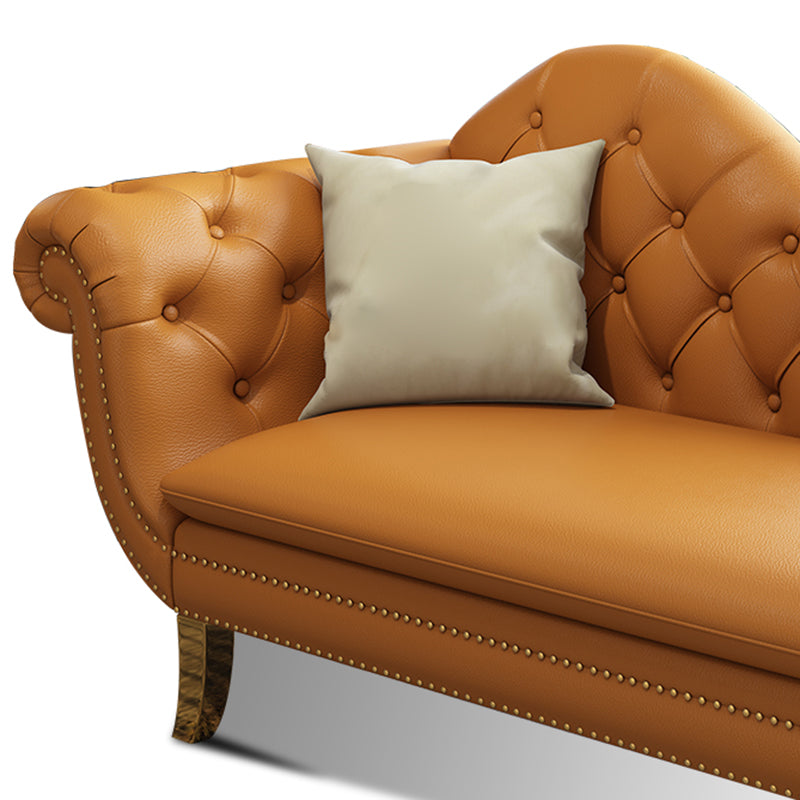 Glam Chaise Lounge Chair Solid Color Chaise Lounge with Pillow