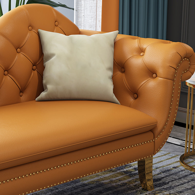 Glam Chaise Lounge Chair Solid Color Chaise Lounge with Pillow