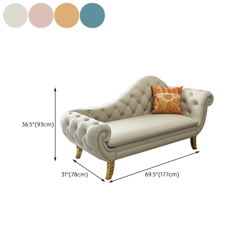 Glam Chaise Lounge Chair Solid Color Chaise Lounge with Pillow