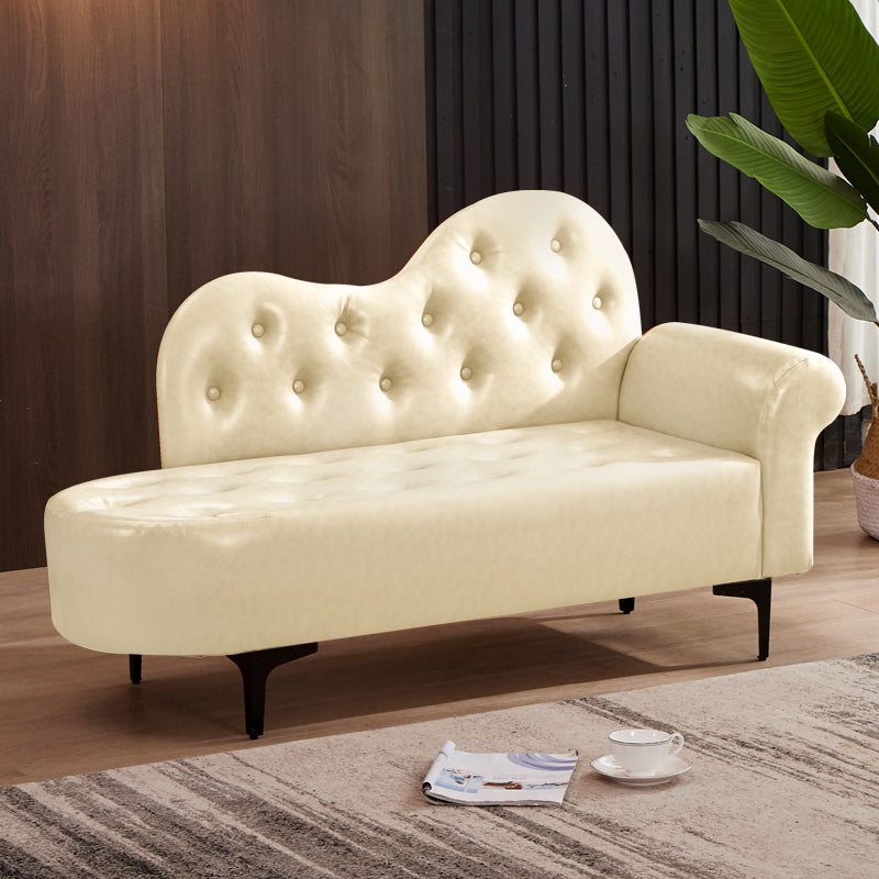 Modern Chaise Lounge Faux Leather Chaise Lounge Couch for Bedroom