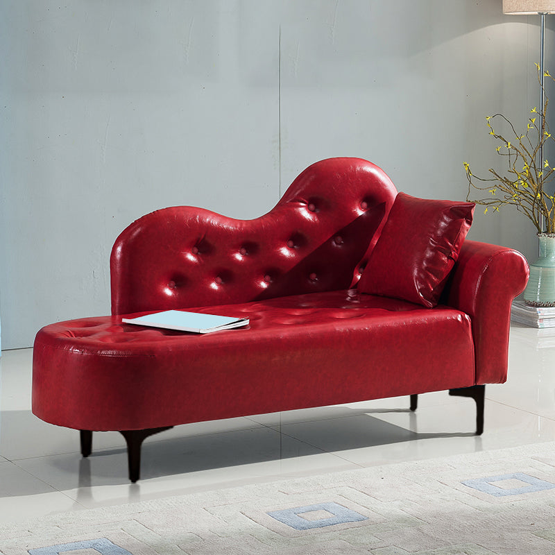 Modern Chaise Lounge Faux Leather Chaise Lounge Couch for Bedroom
