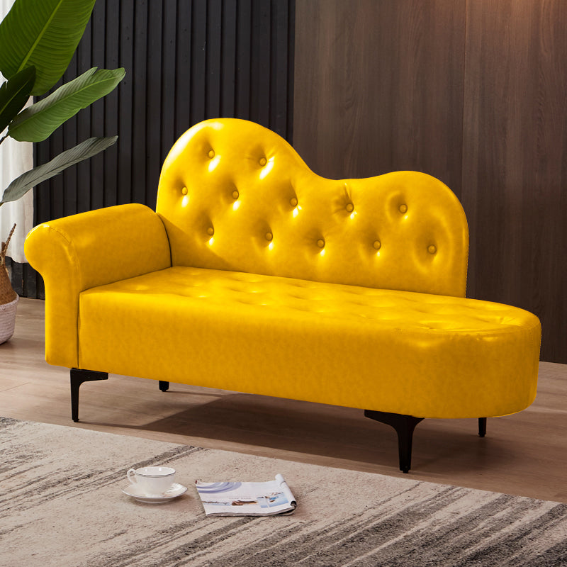 Modern Chaise Lounge Faux Leather Chaise Lounge Couch for Bedroom