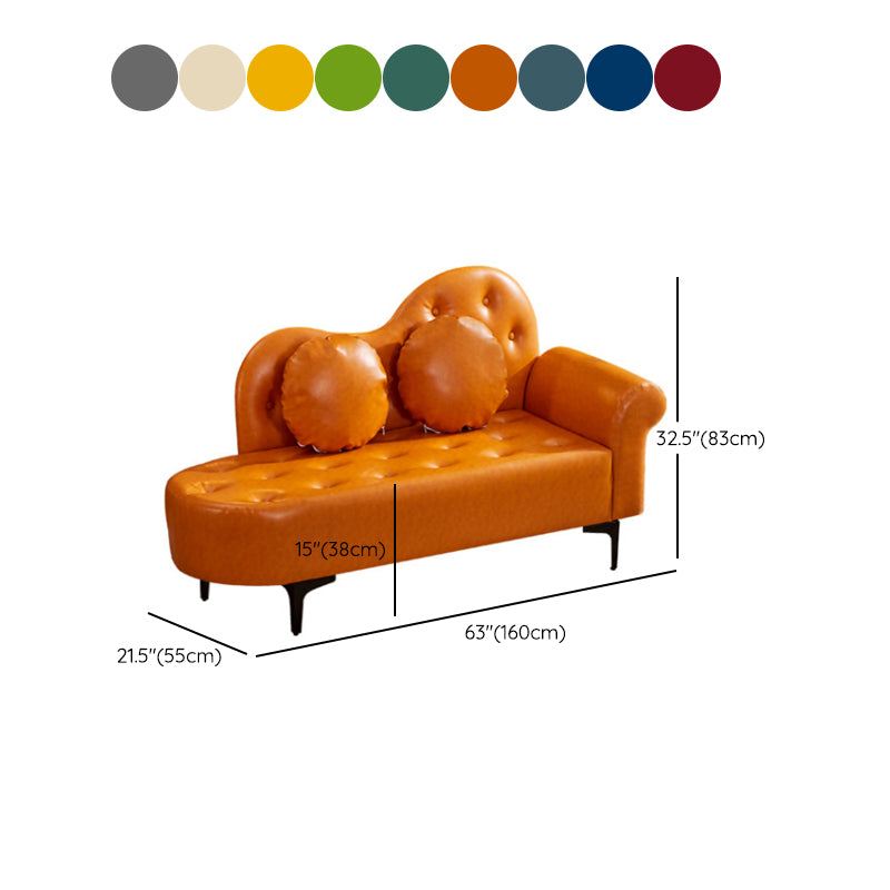 Modern Chaise Lounge Faux Leather Chaise Lounge Couch for Bedroom