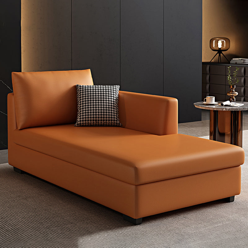 Modern Chaise Lounge Chair Recessed Arms Chaise with Pillows