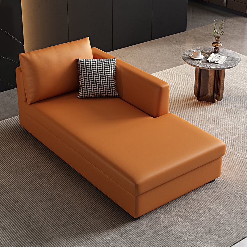 Modern Chaise Lounge Chair Recessed Arms Chaise with Pillows