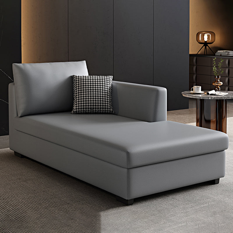 Modern Chaise Lounge Chair Recessed Arms Chaise with Pillows