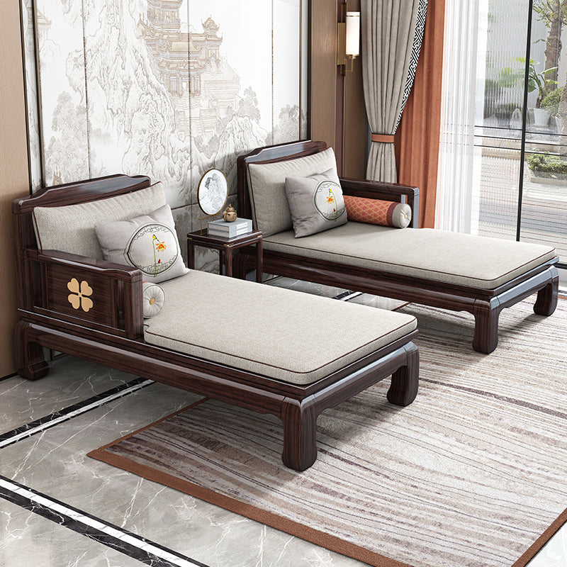 Square Arms Chaise Lounge Chair Cushioned Chaise with Pillow