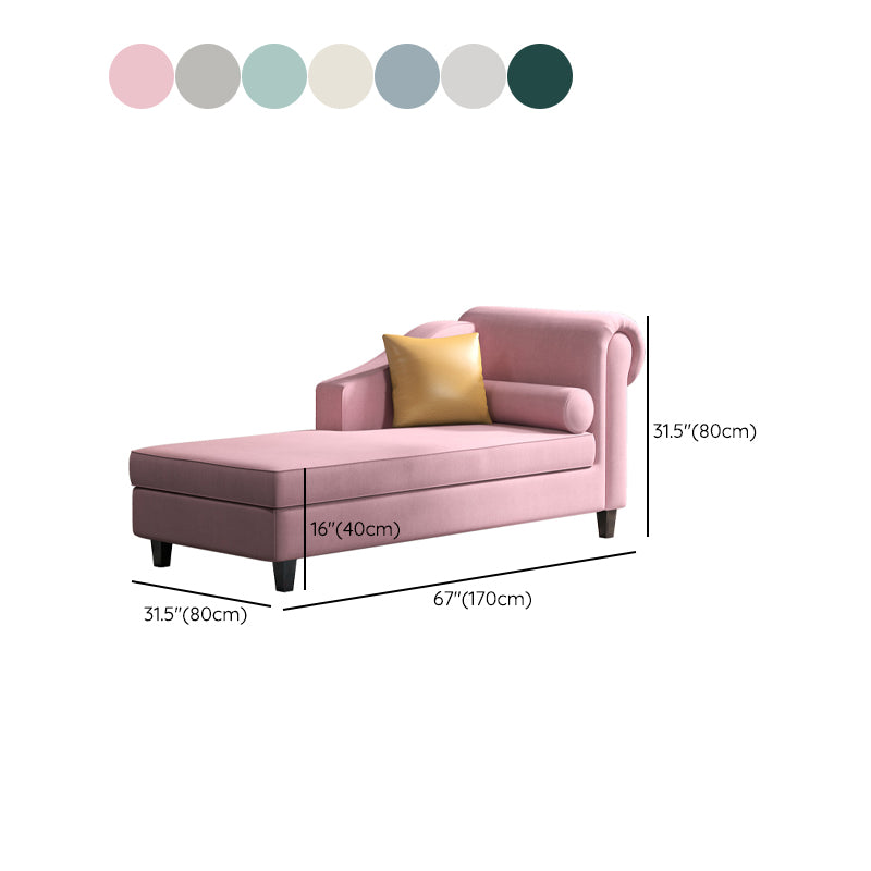Scandinavian Chaise Lounge Chair Solid Color Chaise with Pillow