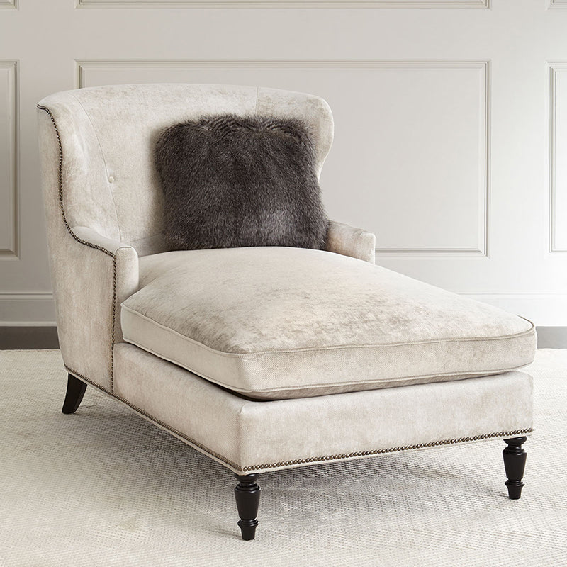 French Country Upholstered Chaise Lounge Couch Micro-velvet Chaise Lounge Chair