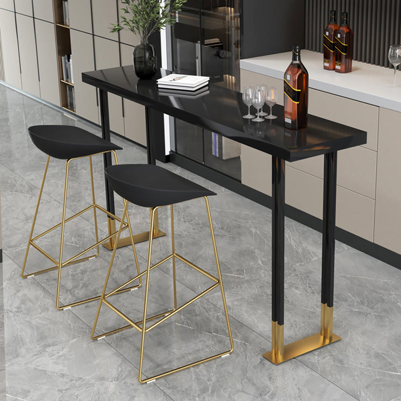 Glam Wooden Bar Dining Table Rectangle Bar Table for Cafe And Breakroom