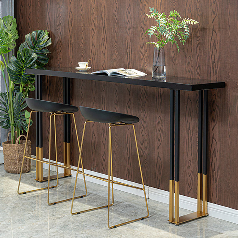 Glam Wooden Bar Dining Table Rectangle Bar Table for Cafe And Breakroom