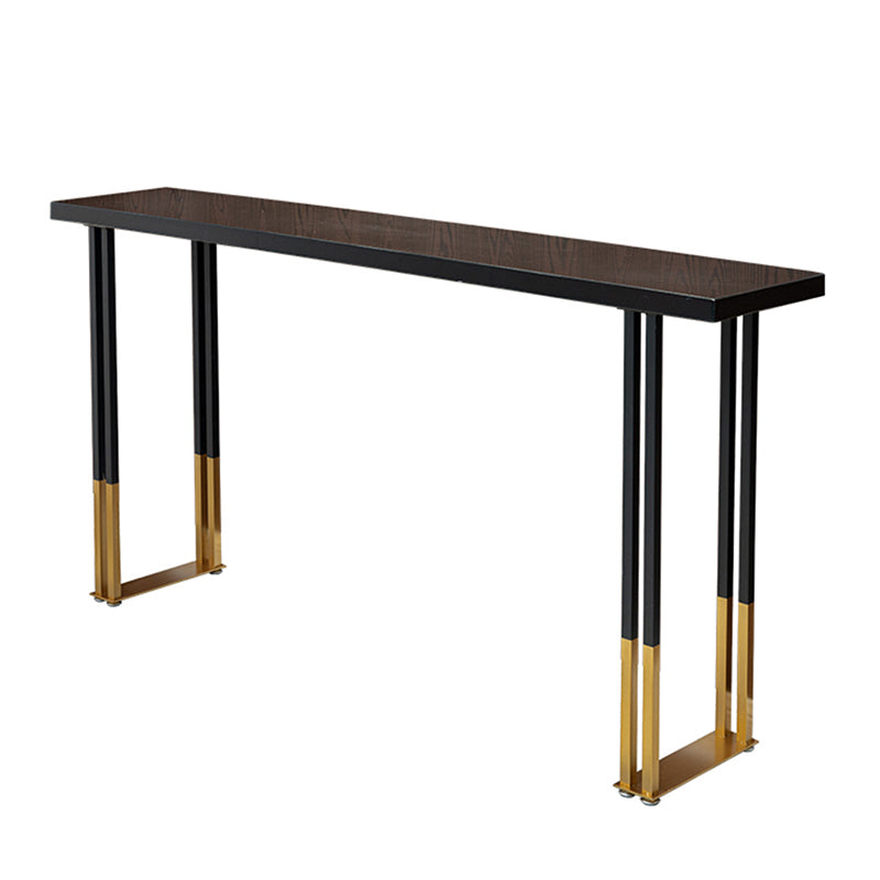 Glam Wooden Bar Dining Table Rectangle Bar Table for Cafe And Breakroom