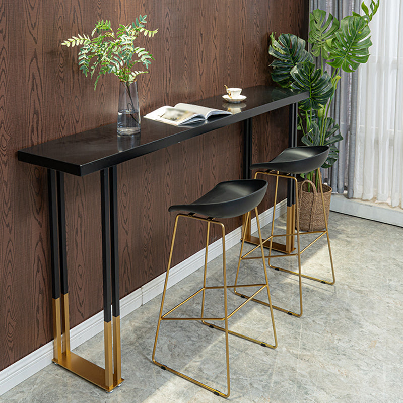 Glam Wooden Bar Dining Table Rectangle Bar Table for Cafe And Breakroom