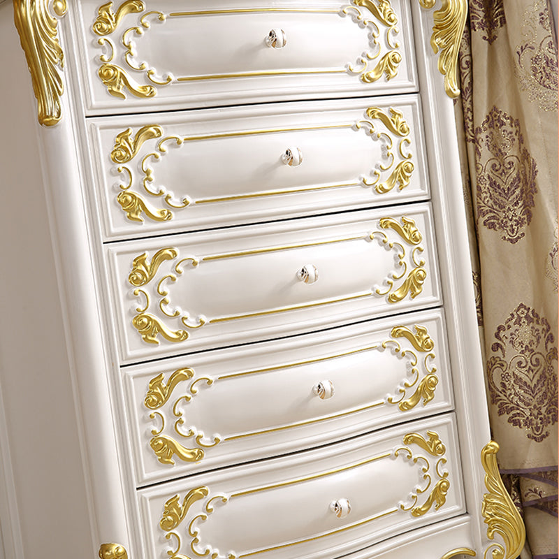 Glam Vertical Lingerie Chest Rubber Wood Storage Dresser for Home