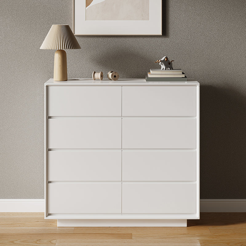 Modern Storage Chest Wooden White/Gray Storage Chest Dresser with Drawers