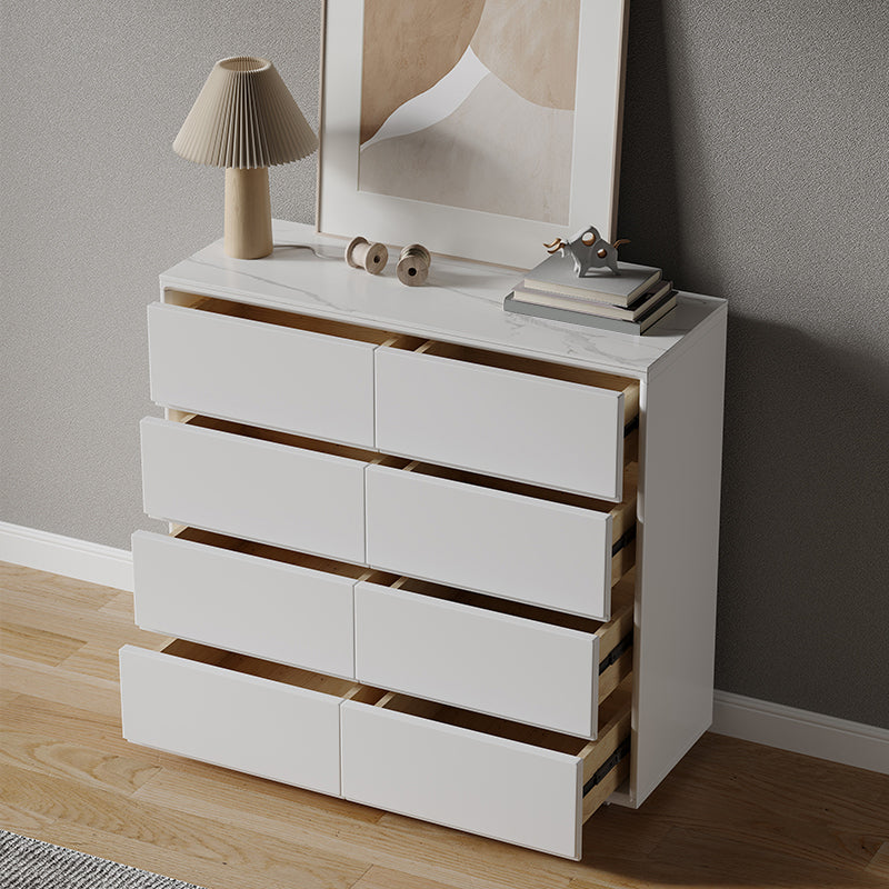 Modern Storage Chest Wooden White/Gray Storage Chest Dresser with Drawers