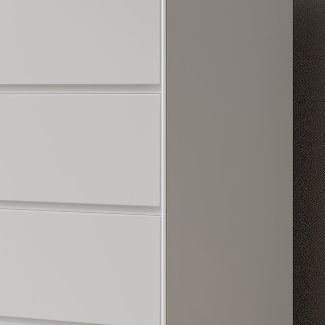 Modern Storage Chest Wooden White/Gray Storage Chest Dresser with Drawers