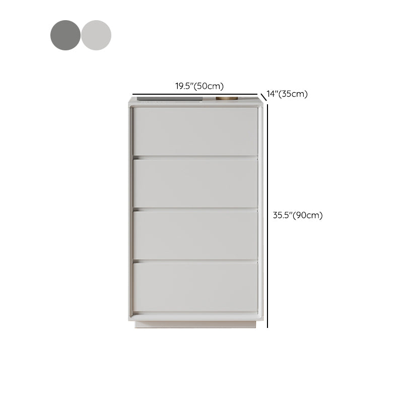 Modern Storage Chest Wooden White/Gray Storage Chest Dresser with Drawers