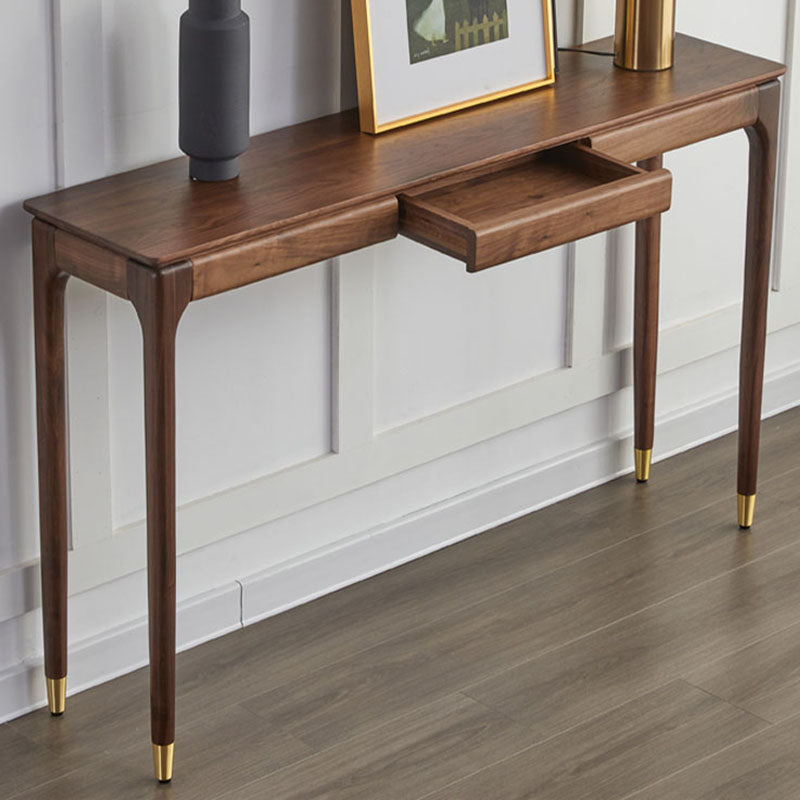 Rectangle Shape Console Table Walnut Wood Console Sofa Table for Hall