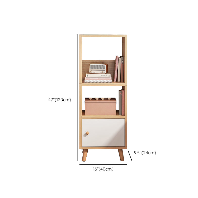 Engineered Wood Bookcase Standard Contemporary Bookshelf with Drawers