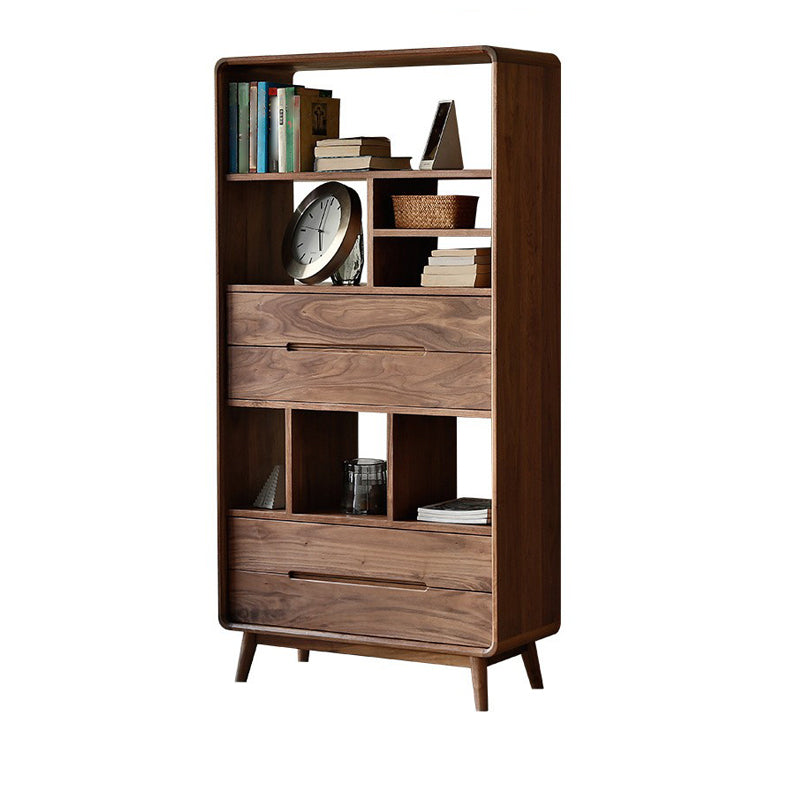Modern Style Indoor Bookshelf Standard Solid Wood Bookcase with Shelves