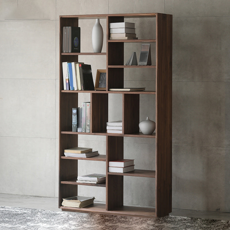 Modern Style Indoor Bookshelf Standard Solid Wood Bookcase with Shelves