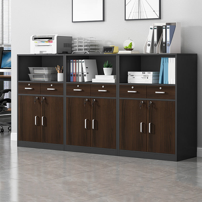 Modern Storage File Cabinet Wooden Frame Key Locking Filing Cabinet