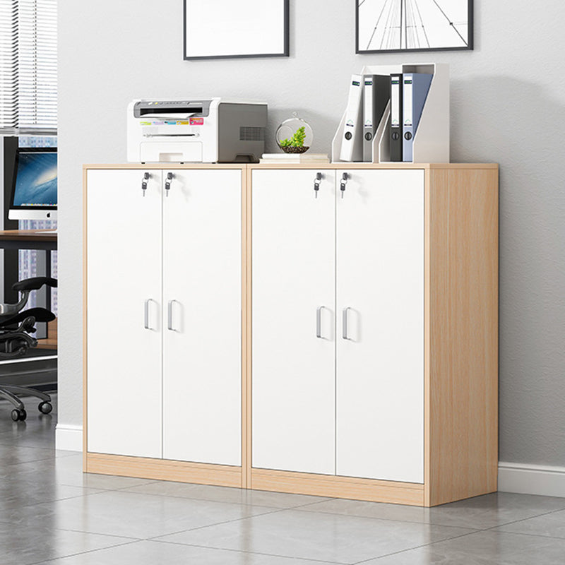 Modern Storage File Cabinet Wooden Frame Key Locking Filing Cabinet