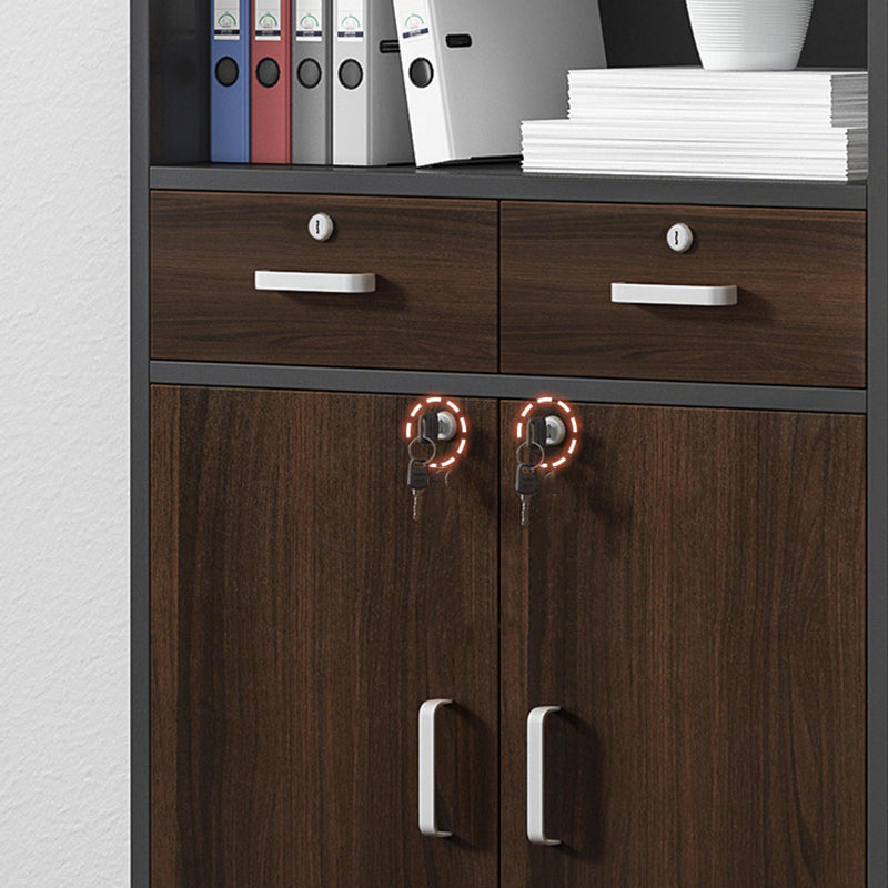Modern Storage File Cabinet Wooden Frame Key Locking Filing Cabinet