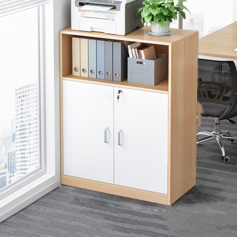 Modern Storage File Cabinet Wooden Frame Key Locking Filing Cabinet