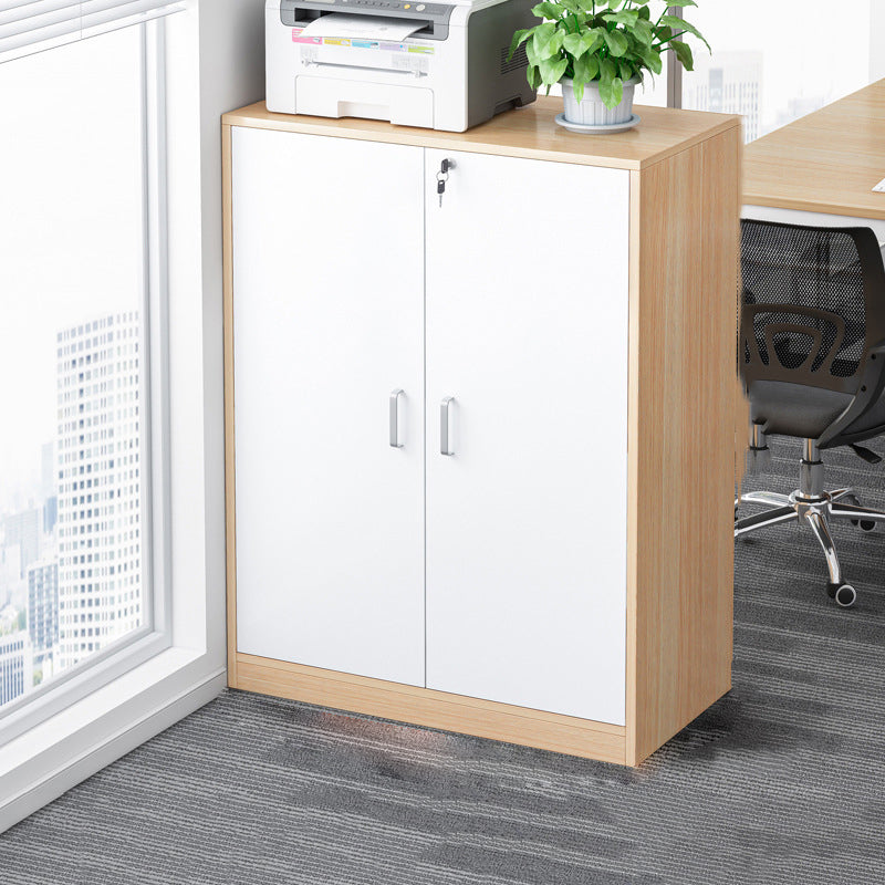Modern Storage File Cabinet Wooden Frame Key Locking Filing Cabinet