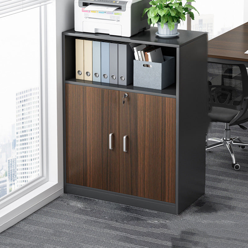 Modern Storage File Cabinet Wooden Frame Key Locking Filing Cabinet